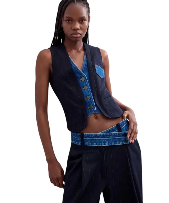 Desigual - Γυναικείο Υφασμάτινο Παντελόνι Laila 26WWPW05-5000 Μπλε Σκούρο 3