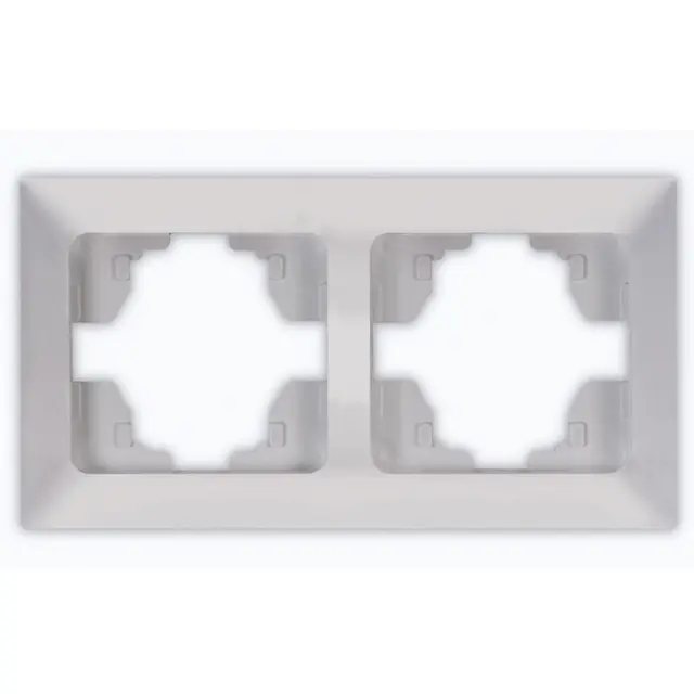 Πλαίσιο 2 Θέσεων Οριζόντιο Νίκελ Ματ 15.5x8.2x1.5cm