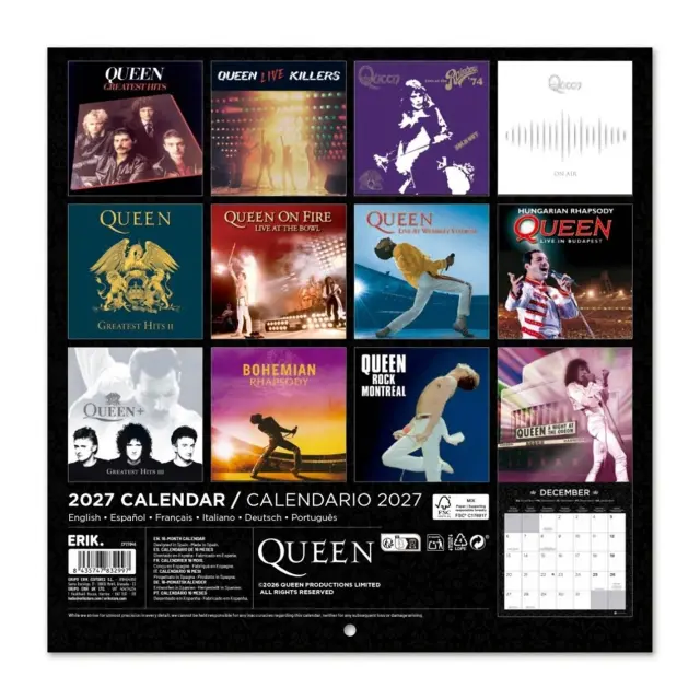 HMEΡΟΛΟΓΙΟ ΤΟΙΧΟΥ QUEEN 2027 30X30 CALENDAR CP27046 2