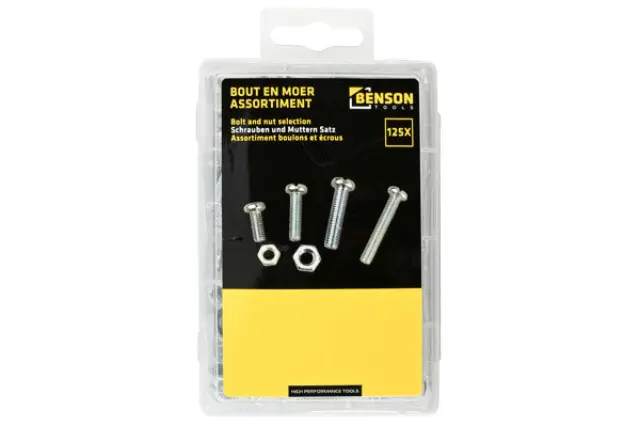 Bolt- and nut selection 125 pieces