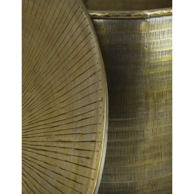 Τραπεζάκι-Κασπώ Χρυσό Μέταλλο 50x50x44cm Σετ 2Τμχ 3