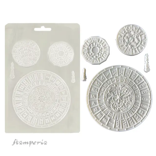 Καλούπι εύκαμπτο A5, 21x14.8cm, Stamperia, Venice City of Art, Clock