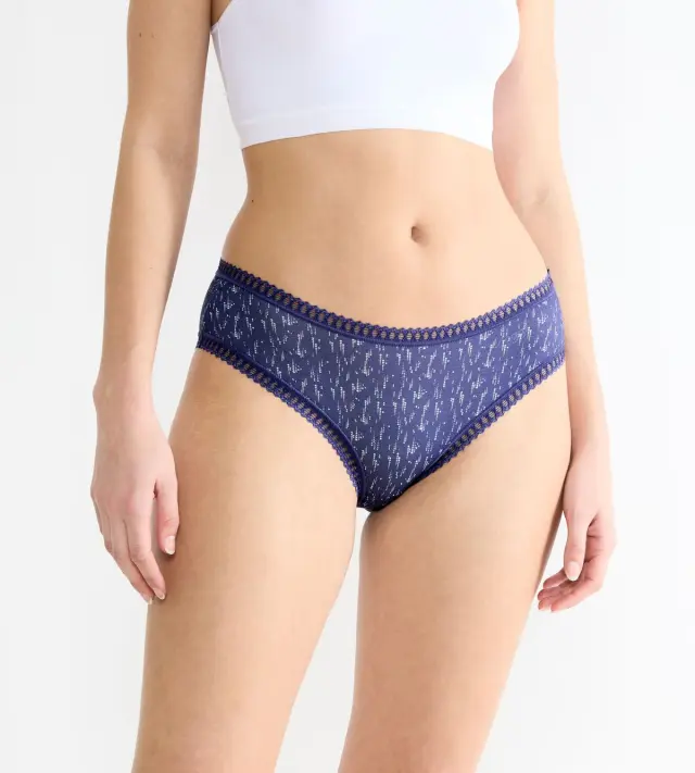 Sloggi Βαμβακερά Σλιπ Go Crush H Hipster C3P Συνδυασμός Μπλε Ροζ 3-Pack - S