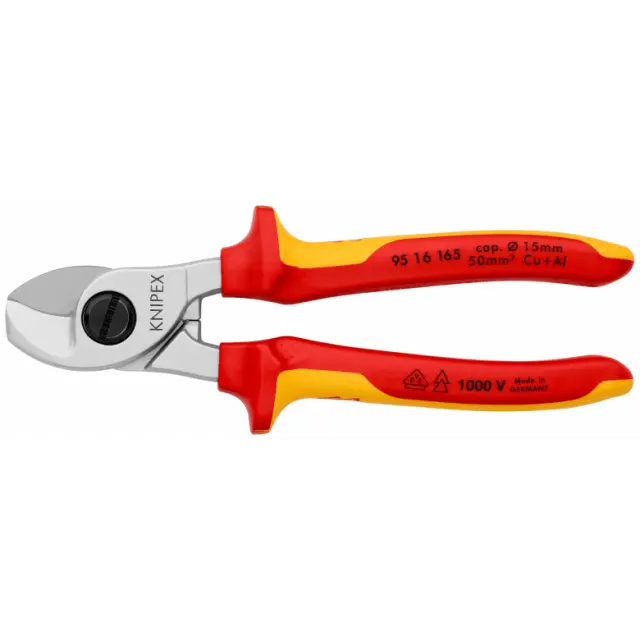 ΚΟΦΤΗΣ ΚΑΛΩΔΙΩΝ ΜΕ ΜΟΝΩΣΗ 1000V VDE 165MM KNIPEX 9516165