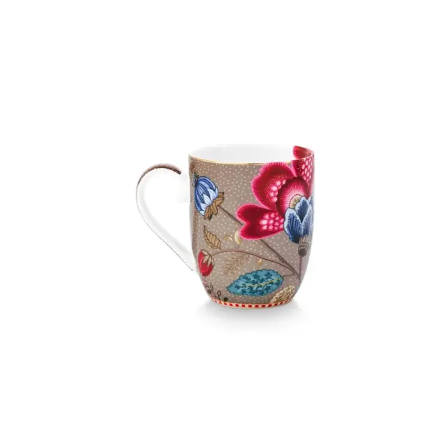Pip Studio Σετ 2 Πορσελάνινες Κούπες 200ml / Set 2 Mugs in a Gift Box: Blooming Tales Fantasy (Khaki) 2
