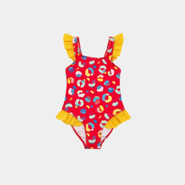 Teeter Totter Παιδικό Ολόσωμο Μαγιό Sophia Red Leopard - 2 - 4 ετών