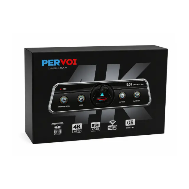PerVoi Καθρέπτης Αυτοκινήτου με Διπλή Κάμερα 4K WiFi Dash Cam Q8 - 4K Dual Lens Rearview Mirror Dash Cam with WiFi 014512 3