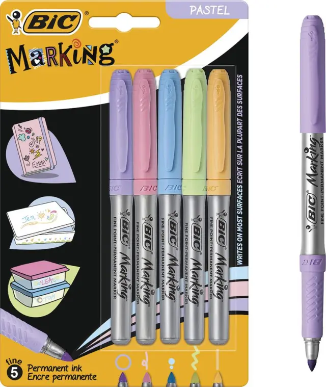 Bic Marking Pastel Σετ Μαρκαδόρων 5Τεμ. Σε Pastel Ανεξίτηλα Χρώματα/ 799132 (Bic)