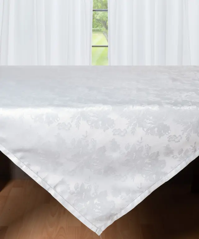 Ζακάρ τραπεζοκαρέ HLS010 (140cm x 140cm) λευκό - -