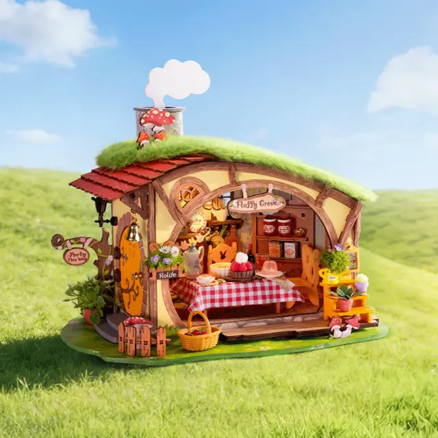 Robotime Rolife Fluffy Grove DIY Miniature House Μαγικό Σπιτάκι του Δάσους με Φωτισμό 229 τεμ. DG184 2
