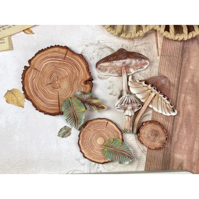 Καλούπι σιλικόνης A5, 15×21cm, Stamperia, Golden Harmony, Wood and Mushrooms 2
