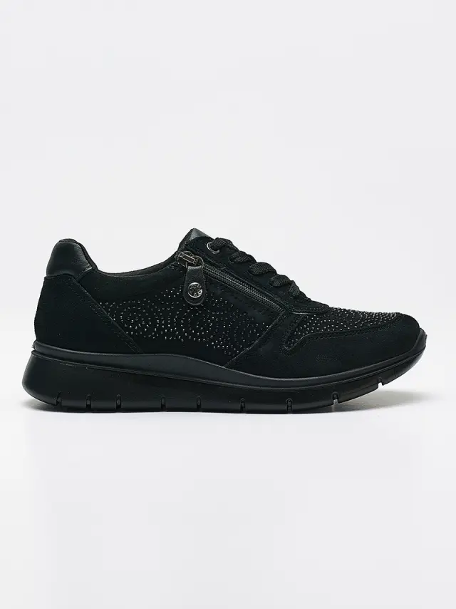 Imac Sneakers Γυναικείο δέρμα Nubuck Μαύρο IMA/455970 BLACK - 37 3