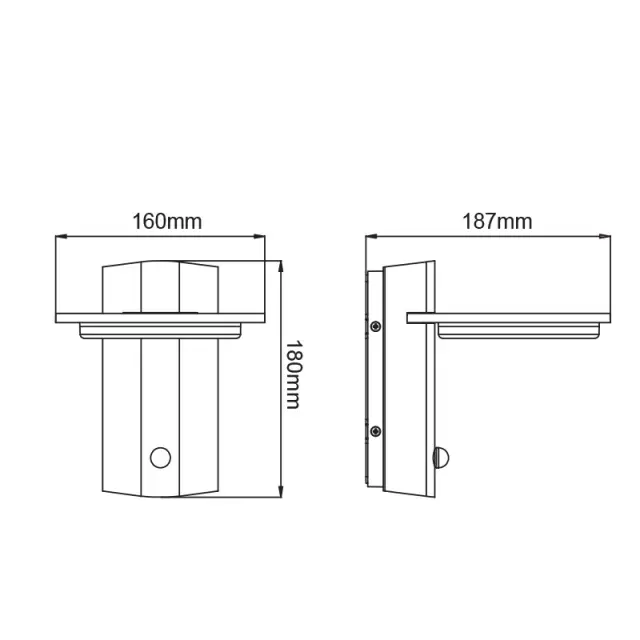 LED SMD WALL SENSOR LUMINAIRE 7W 440LM 145° 230V AC 3.000K DARK GREY CRI80 IP54 30.000HRS / LG8205GPIR 3