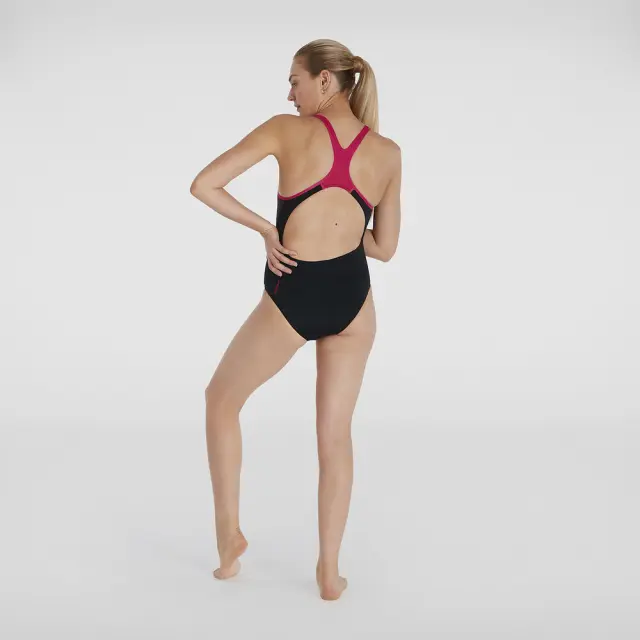 Speedo Women's Plastisol Laneback Swimwear Μαύρο - Ροζ 8113893597 (Speedo) - 36 2