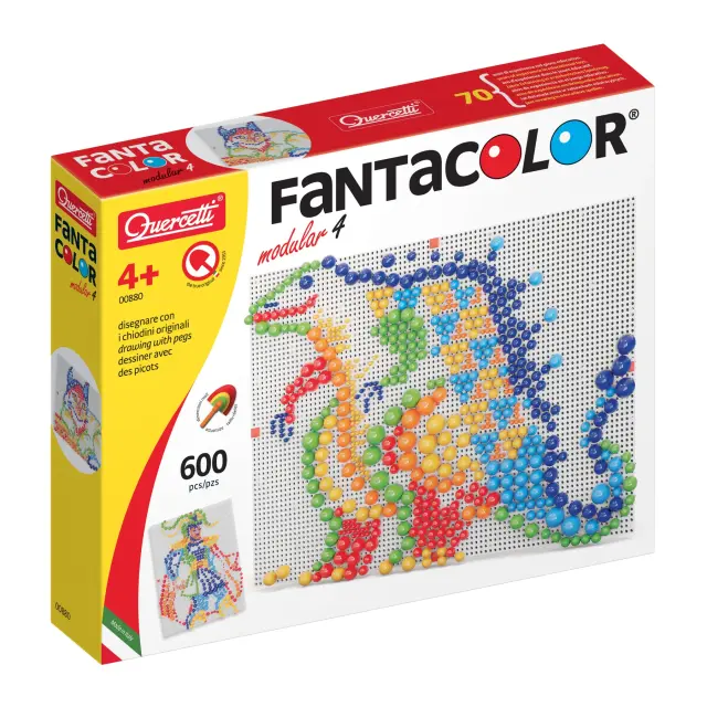 Quercetti FantaColor Modular 4 Μωσαϊκό με 4 Συνδεόμενες Πλάκες & 600τμχ (4+ ετών) 00880