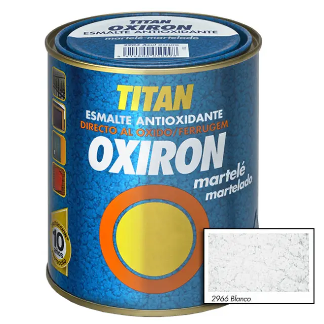 Χρώμα Αντισκωριακό Σφυρηλατό TITAN OXIRON MARTELE BLANCO 750ml