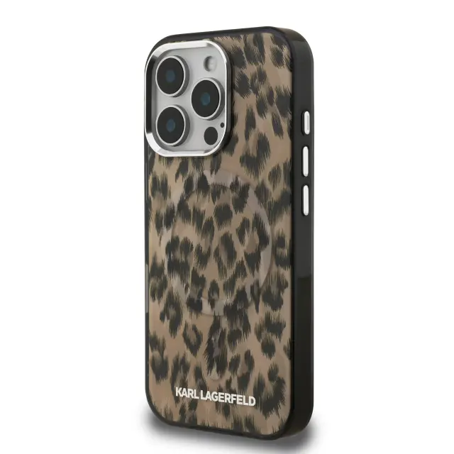 Karl Lagerfeld IML Leopard MagSafe Case for iPhone 16 Pro Max Brown 2