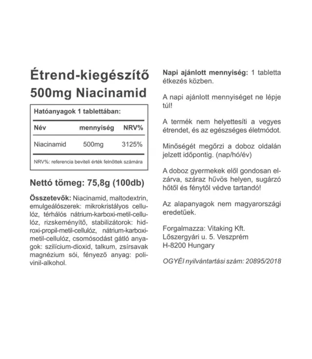 Vitaking B3 Niacinamid 500 mg 2