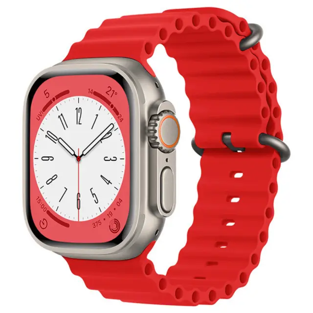 Techsuit® QuickFit Ocean Band Ανταλλακτικό Λουράκι για Apple Watch 44/45/46/49mm- Red