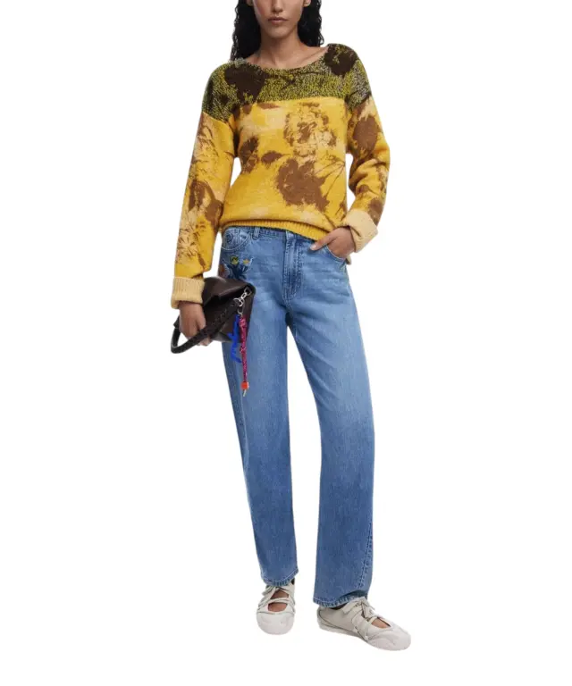 Desigual - Γυναικείο Παντελόνι Τζιν Sunflower 25WWDD23-5053 Μπλε - 34 2