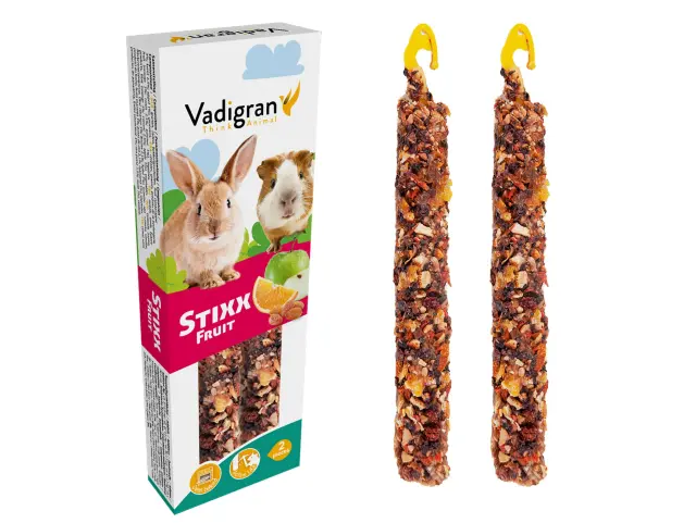 Vadigran Stixx Rabbit & Guinea Pig Fruit Στικς με Φρούτα για Κουνέλια & Ινδικά Χοιρίδια 2τμχ 120gr 2