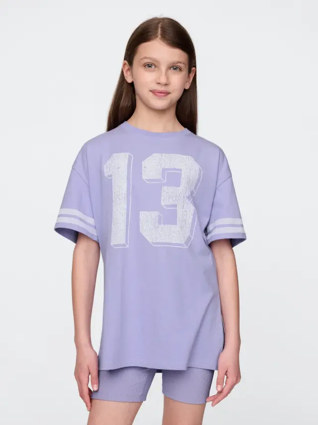 Παιδική Varsity Graphic Τουνίκ Σορτς Warm violet - S