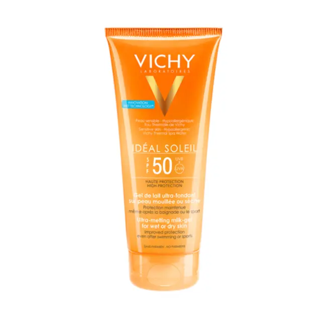 Vichy Ideal Soleil SPF50 Έξτρα Απαλό Αντηλιακό Γαλάκτωμα - Gel για την Προστασία της Νωπής ή Στεγνής Επιδερμίδας, για Προσώπο + Σώμα, 200 ml