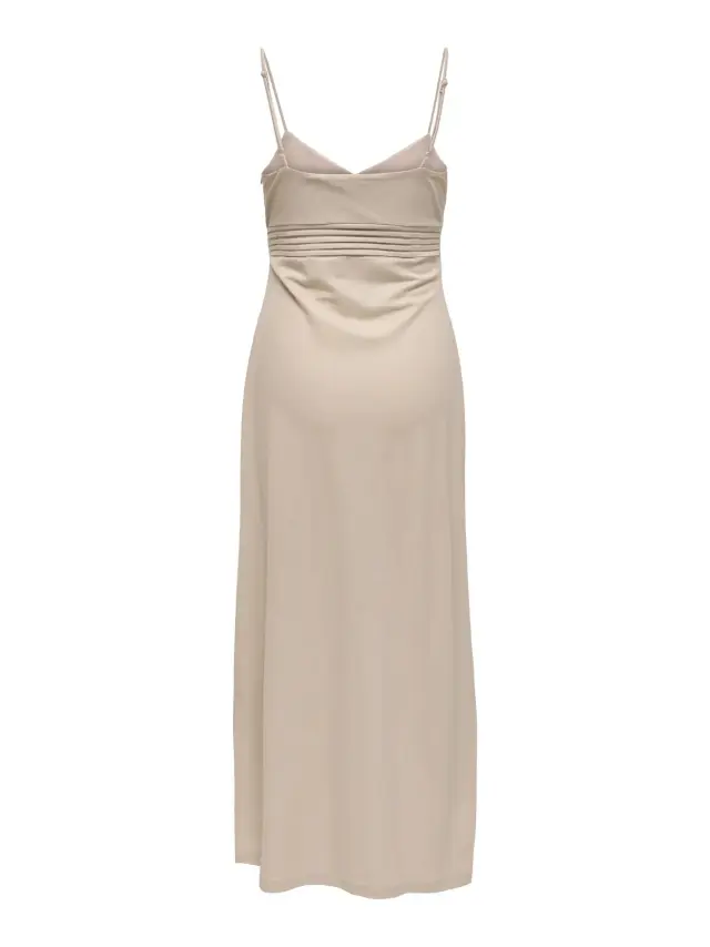 ONLY ONLSAKURA Midi Φόρεμα V-Neck με Τιράντες Μπεζ - M 3