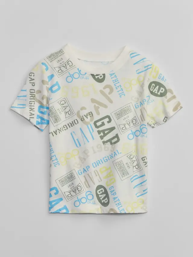 Άσπρη babyGap Logo Print Μπλούζα new off white - 18-24M