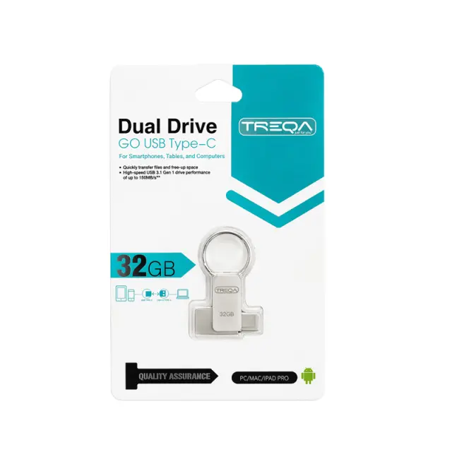 Treqa USB Flash Drive Διπλής Σύνδεσης Type-C 32GB - Dual Drive USB Type-C Flash Drive 32GB 017092