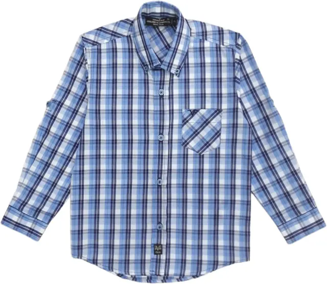 Πουκάμισο Μακρυμάνικο Καρό Versace Blue 8020150 - 5 Y (110cm)