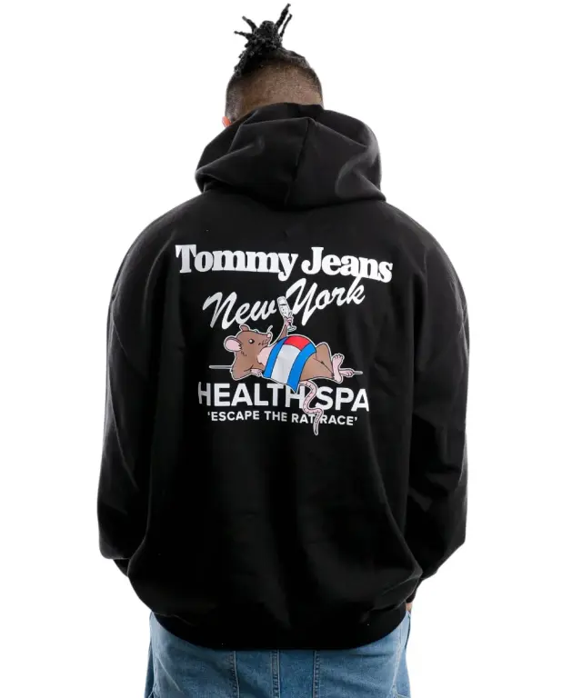 Tommy Hilfiger - Ανδρικό Φούτερ Oversized Sport Hoodie DM0DM15810-BDS Μαύρο 2