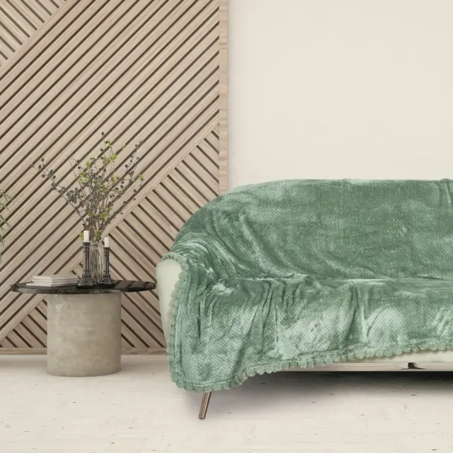Κουβέρτα Καναπέ 130x170 330gsm Das Home 1184 Dark Mint 100% Πολυέστερ