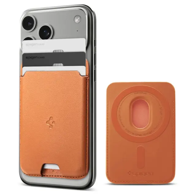 SPIGEN VALENTINUS MAGSAFE UNIVERSAL MAGNETIC CARD HOLDER METALLIC ORANGE