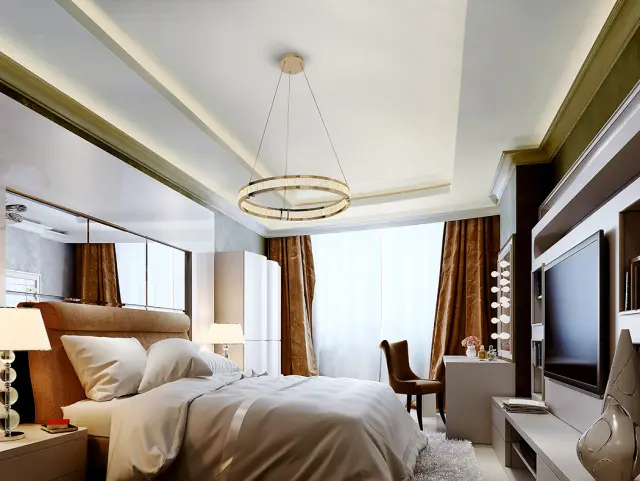 Lorian 227384 – Κρεμαστό Φωτιστικό Οροφής LAMP 1 RING Gloss Golden LED Dimmable Χρυσό