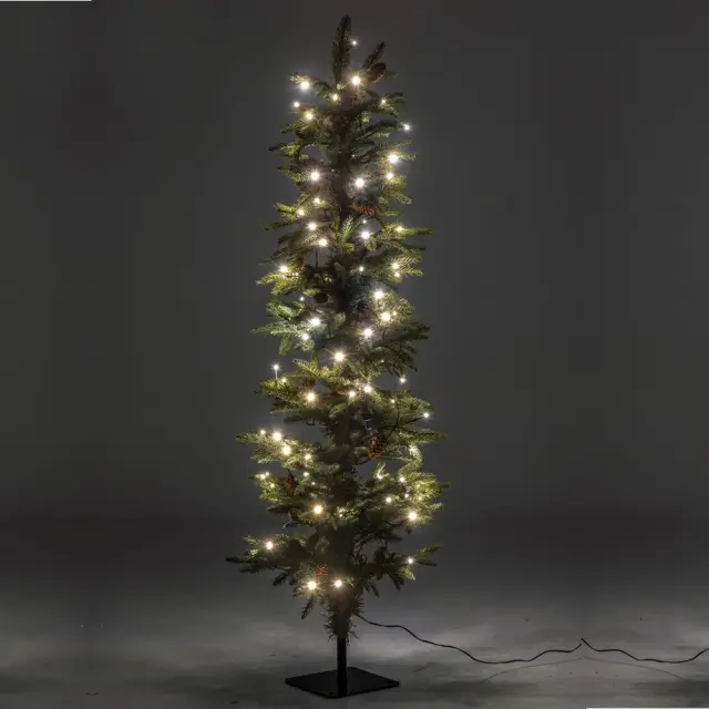 Δέντρο Pre-lit Pencil Pine Με 70 Λευκά Λαμπάκια 266tips Φ35x90cm 2