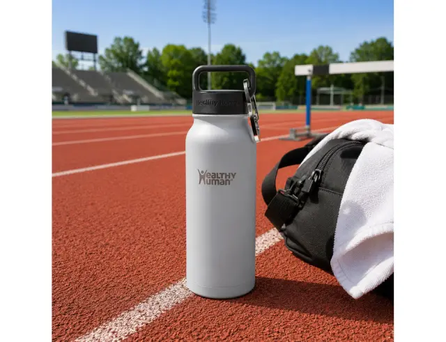 Μπουκάλι Θερμός Stein Healthy Human με χωρητικότητα 473ml και διατήρηση θερμοκρασίας 12h ζεστό / 24h κρύο - Pure White 16OZ Pure White