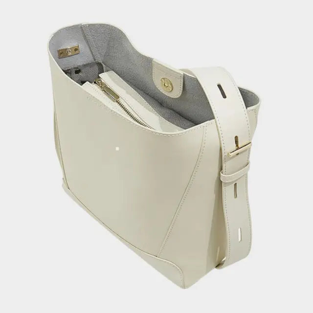 Δερμάτινη Γυναικεία Τσάντα Shopper ‘Ωμου Foxer 9136015F άσπρο - One Size 3