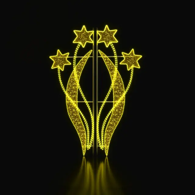 ΕΠΙΣΤΗΛΟ XMAS ΔΙΑΚΟΣΜΗΤΙΚΟ ΜΟΤΙΒΟ 4 ΑΣΤΕΡΙΑ 100LED ΚΙΤΡΙΝΟ ΣΤΑΘΕΡΟ 13m ΜΟΝΟΚΑΝΑΛΟΣ ΦΩΤΟΣΩΛΗΝΑΣ 1,5m ΚΑΛΩΔΙΟ IP65 1850x700x50mm / XPOLESTAR190