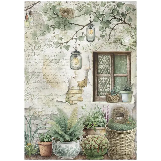 Ριζόχαρτο ντεκουπάζ Stamperia 21x29cm A4, Herbarium Silvae, Παράθυρο