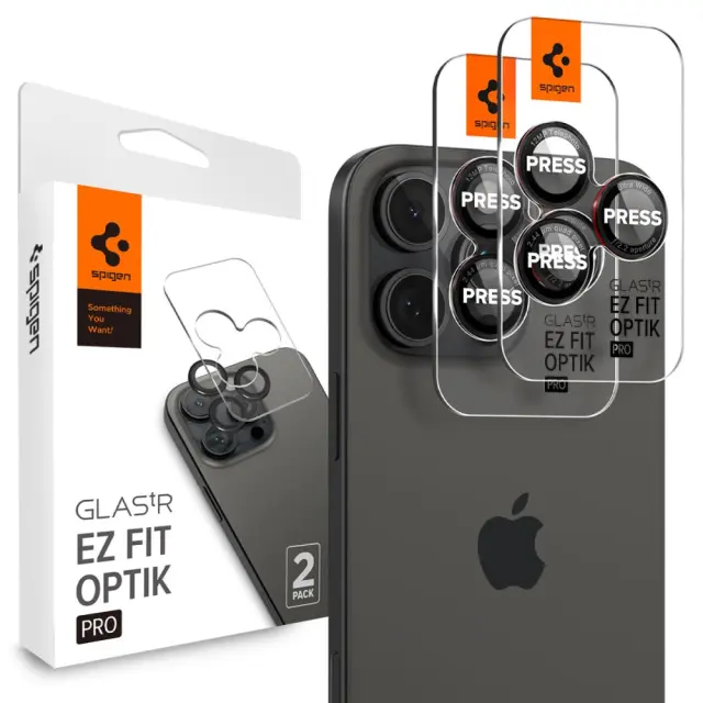 Προστασία Κάμερας Spigen Optik Pro L-Series Ez Fit για Apple iPhone 16 Pro 16 Pro Max 17 Pro 17 Pro Max Μαύρο-Κόκκινο 2τμχ