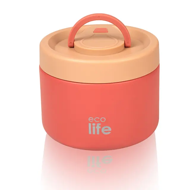 Ecolife® - Στρογγυλό Θερμός Φαγητού 650ml- Coral. 3