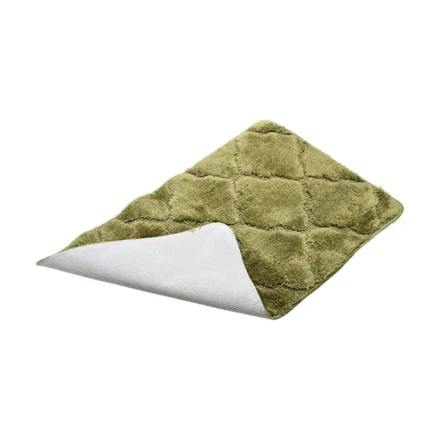 Estia Ταπέτο Μπάνιου Microfiber Olive Series 70X45Cm Αντιολισθητικό Λαδι 2