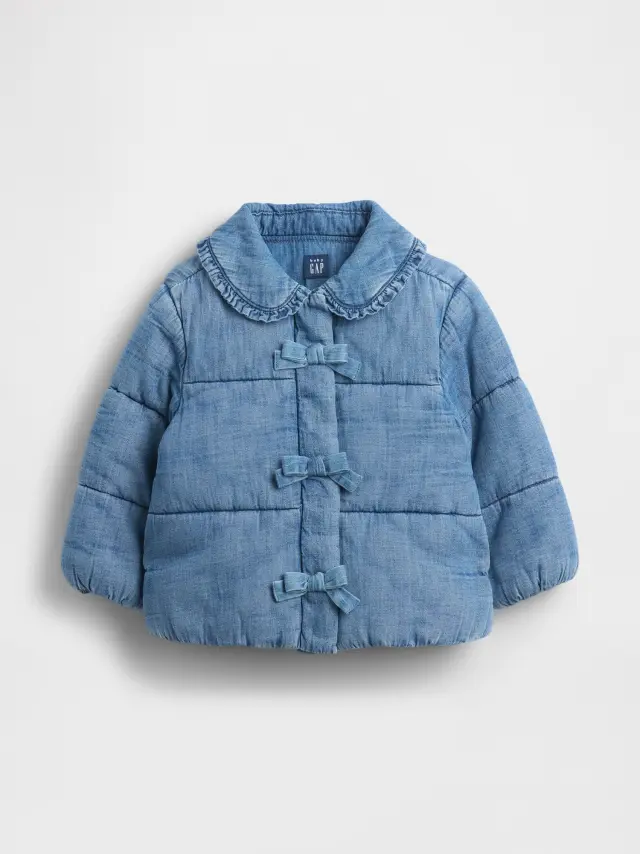 Βρεφικό & Νηπιακό Cozy-Lined Denim Φουσκωτό Μπουφάν light wash - 4YRS