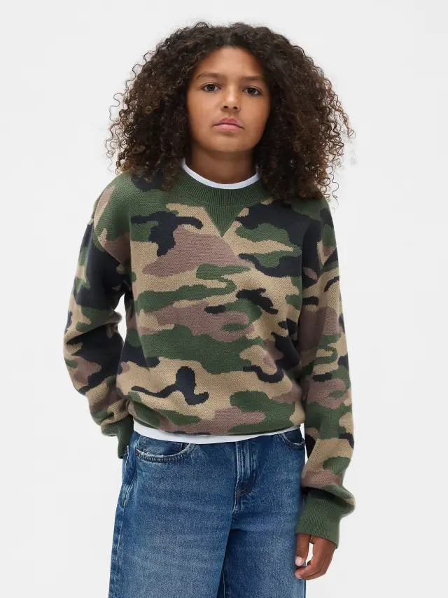 Παιδικό Πουλόβερ με Στρογγυλή Λαιμόκοψη Camo