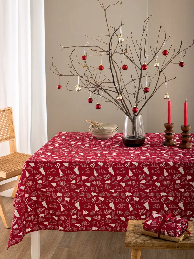 Τραπεζομάντηλο 140x220 Xmas Palamaiki CC100 Red-White 100% βαμβακερό