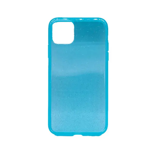 Θήκη Σιλικόνης Με Glitter Για Apple iPhone 11 Pro Max Γαλάζια Διάφανη
