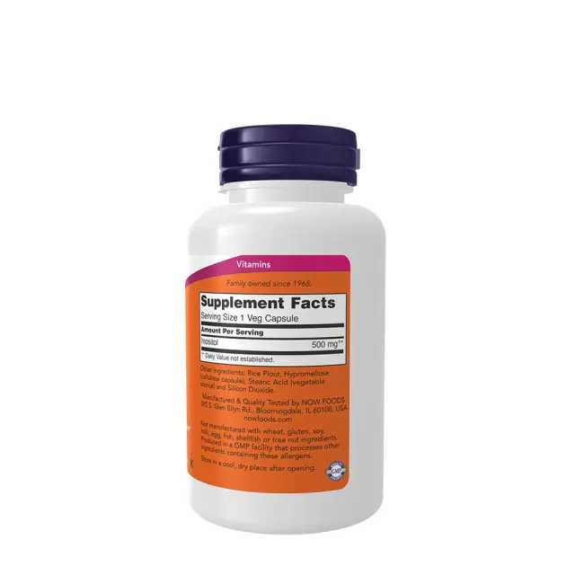 Now Foods Inositol 500mg 100 Φυτικές Κάψουλες 2