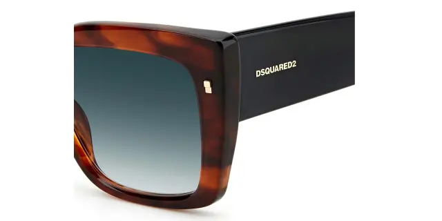 Dsquared2 Κοκκάλινα Γυναικεία Γυαλιά Ηλίου με Καφέ και Μαύρο Σκελετό και Μπλε Ντεγκραντέ Φακούς D2 0017S 2M2/9O 3