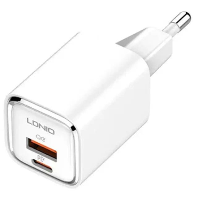 Ldnio Φορτιστής Τοίχου Χωρίς Καλώδιο με Θύρα USB-A και Θύρα USB-C 30W Power Delivery Λευκός (A2317C)